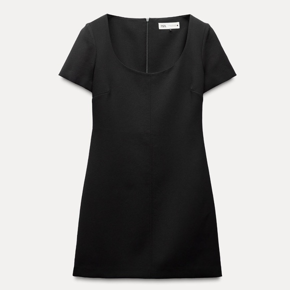 Zara black short sleeve mini dress made in Europe NWT - Picture 1 of 16